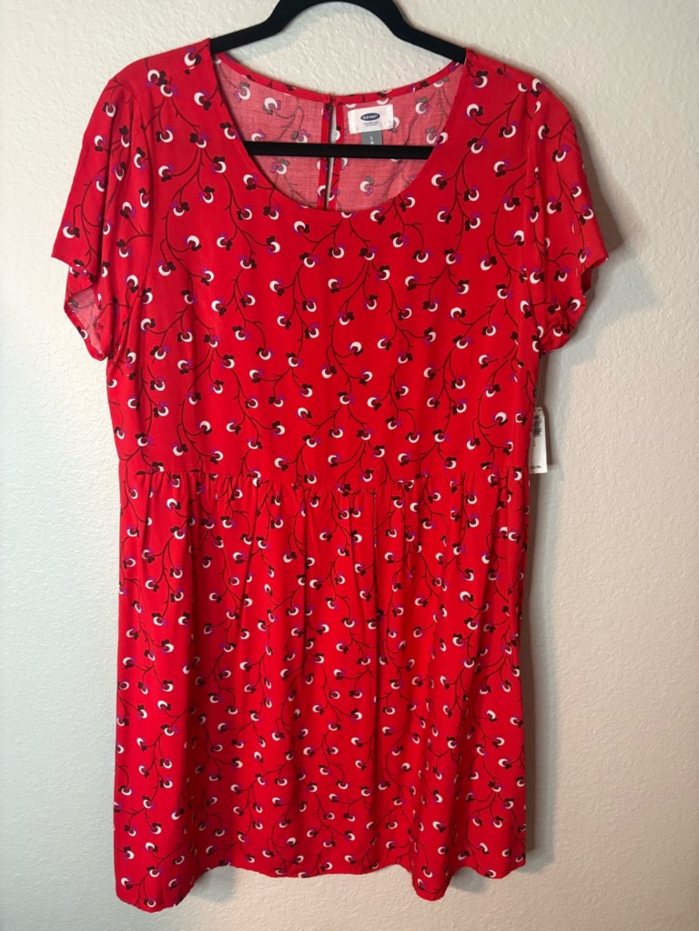 Old Navy Red Floral-Print A-Line Dress
